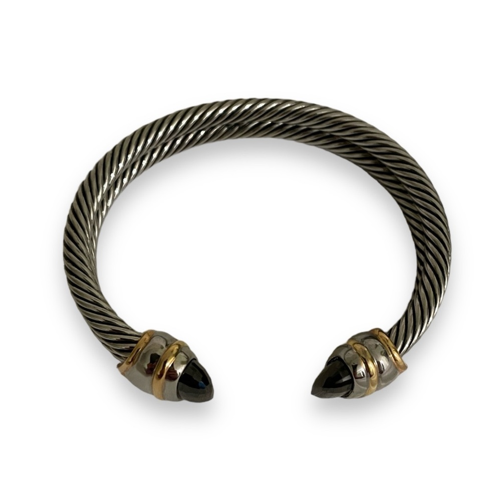 ★ Classic Cable Cuff Stacking Bangles ★ - Picture 5 of 10